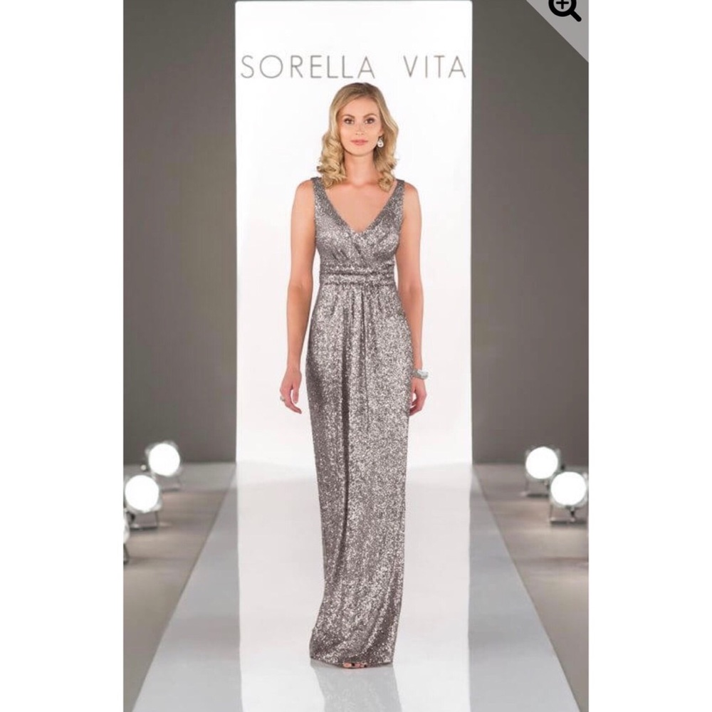Sorella Vita Style 8686 Platinum Sequin Dress